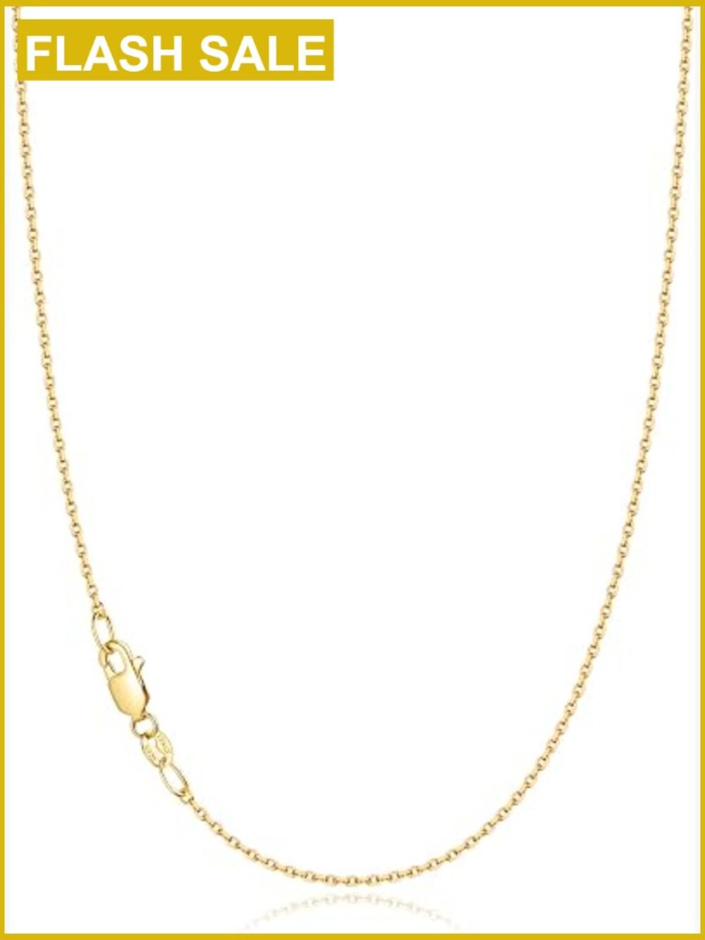 18k Gold Plated 925 Sterling Silver Cable Chain Necklace Thin Dainty Sturdy
